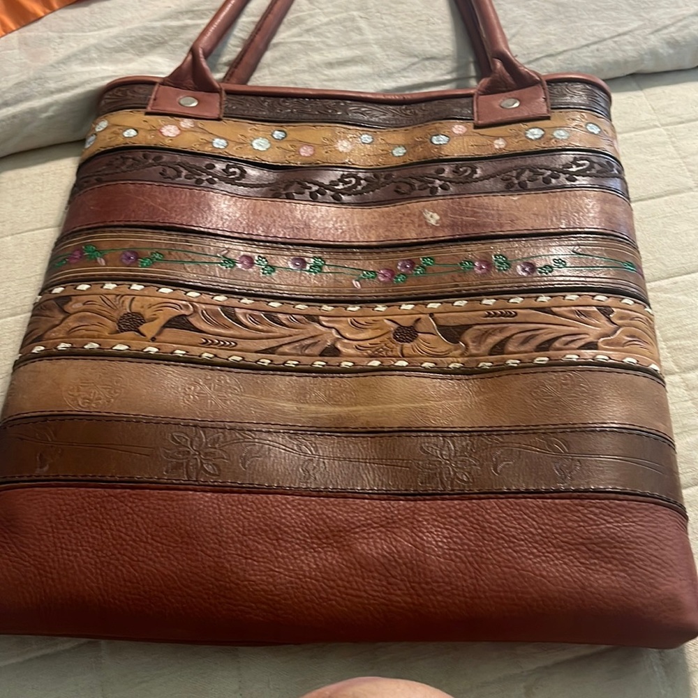 Totem salvaged leather belts bag
